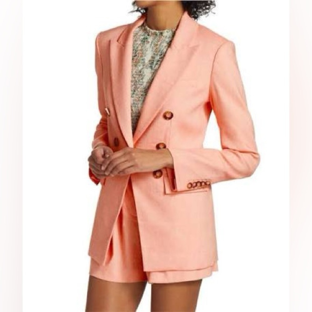 NWT Veronica Beard Gaya Dickey Bkazer, Size 00, Heathered Bright Coral